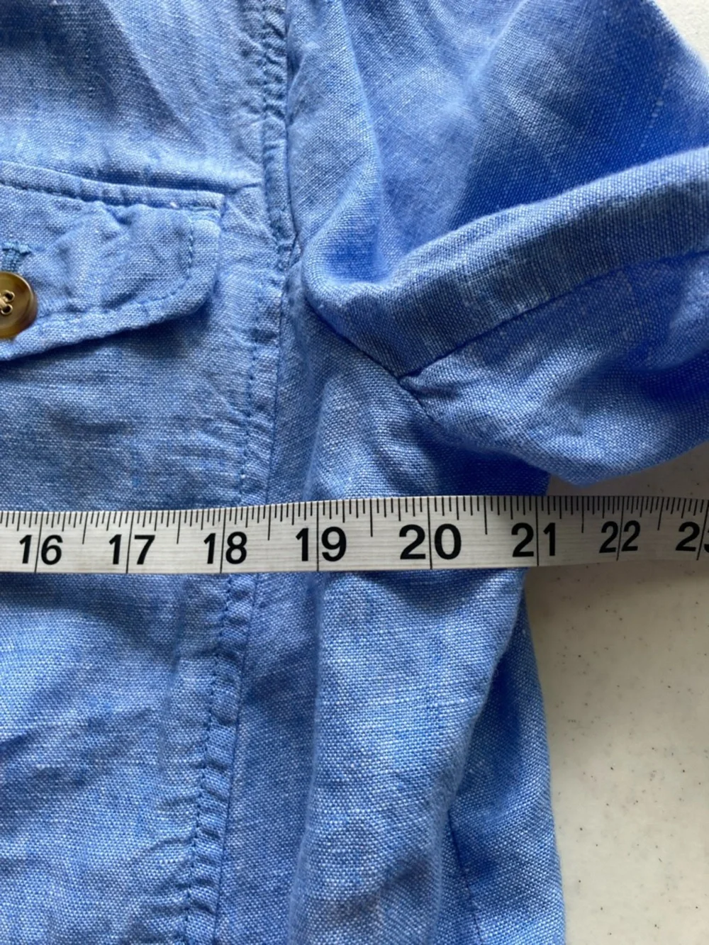Talbots Light Blue Linen Drawstring Hem Jacket - Picture 5 of 6